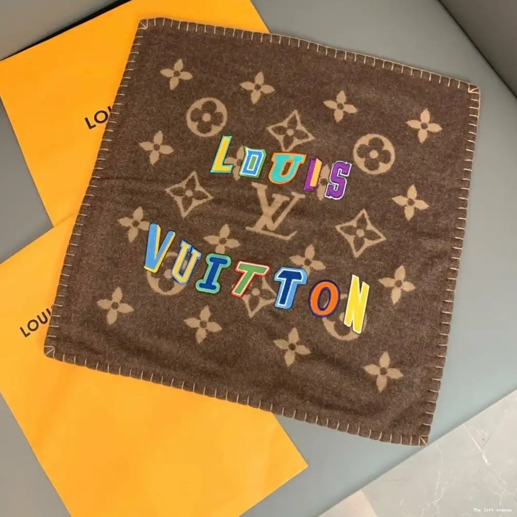LV WOOL PILLOW THROW CUSTOM LETTERS 0514